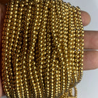 4mm Bunch Beads – 5 Bunches (Each 12 Lines) – Dull Gold