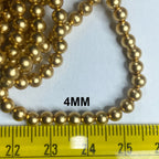 4mm Bunch Beads – 5 Bunches (Each 12 Lines) – Dull Gold