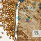 A STAR Sugar or Seed Beads Gold Color 10/0(2mm) 100Grams Pack
