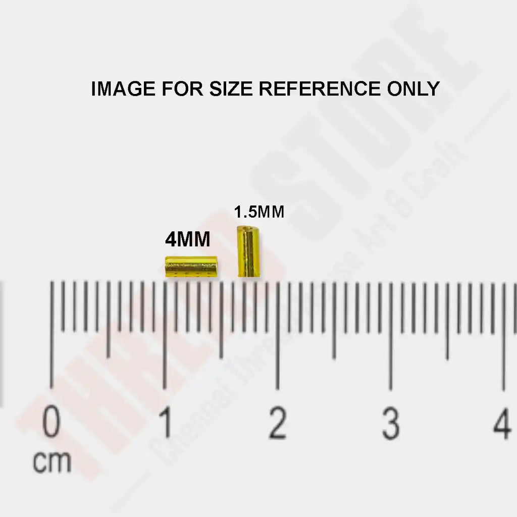 Tube or Salli Beads 4mm Dark Gold Color - Pack of 50 Grams