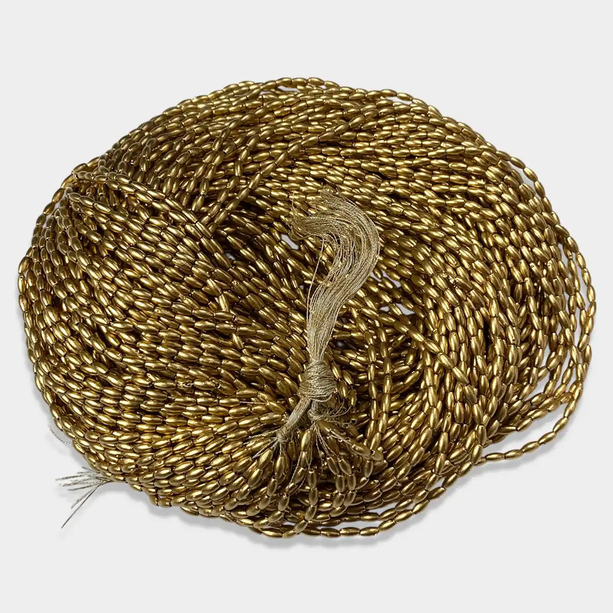 Eye Shape 3mm Bunch Beads – 5 Bunches (Each 12 Lines) – Dull Gold – A1 Quality