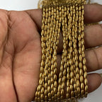 Eye Shape 3mm Bunch Beads – 5 Bunches (Each 12 Lines) – Dull Gold – A1 Quality