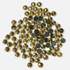 Kundan Stone 5mm Gold Color Flat Back Framed Round Shape - 100 grams