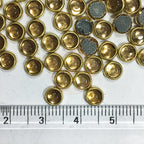 Kundan Stone 5mm Gold Color Flat Back Framed Round Shape - 100 grams