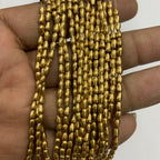 Drop Shape 3mm Bunch Beads – 5 Bunches (Each 12 Lines) – Dull Gold – A1 Quality