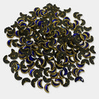 Glossy Kundan Stone 6x4mm Blue Color Crescent or Moon Shape - 50 grams