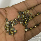 Kundan Stone 6x4mm White Color Flat Back Framed Crescent or Moon  Shape - 100 grams