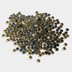 Kundan Stone 3mm Gold Color Flat Back Framed Round Shape - 100 grams