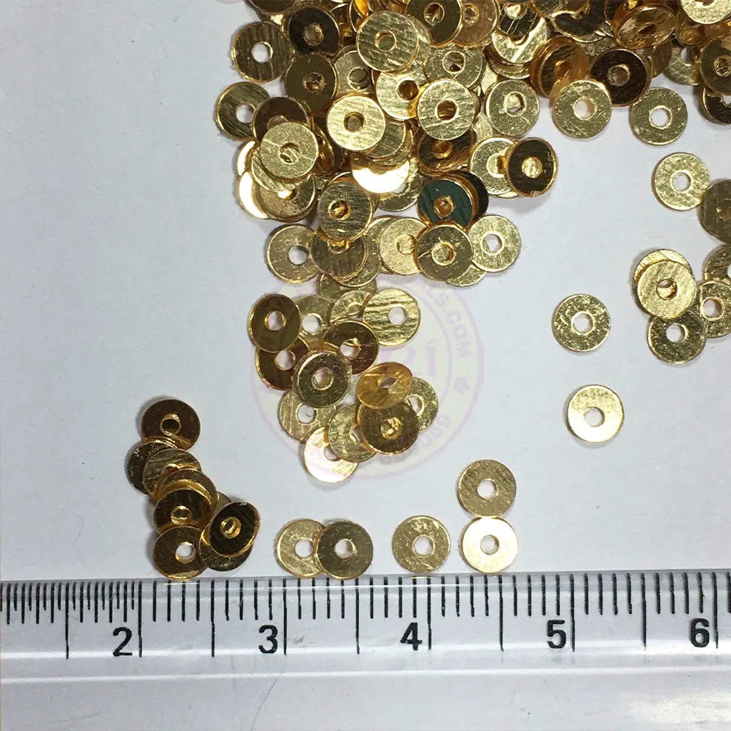 Jamki or Chamki Sequence or Round Shape Sewing Sequins Color Gold