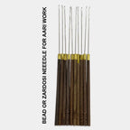 2inch Beads or Zardosi Needle Wood Handle -  Pack of 10