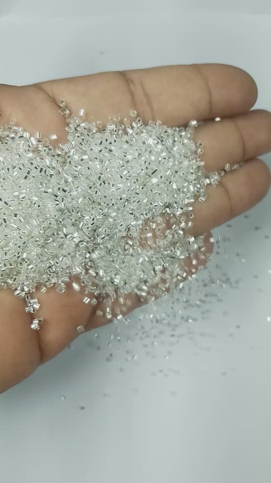 Micro Cutdana or Cut Beads Silver or white Color 1.5mm 15/0 - Pack of 50 grams