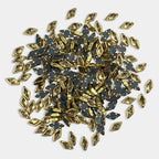 Kundan Stone 8mmX5mm Gold Color Flat Back Framed Diamond or Kaju katli Shape - 100 grams