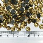 Kundan Stone 4MM Gold Color Flat Back Framed Round Shape - Pack of 100 grams