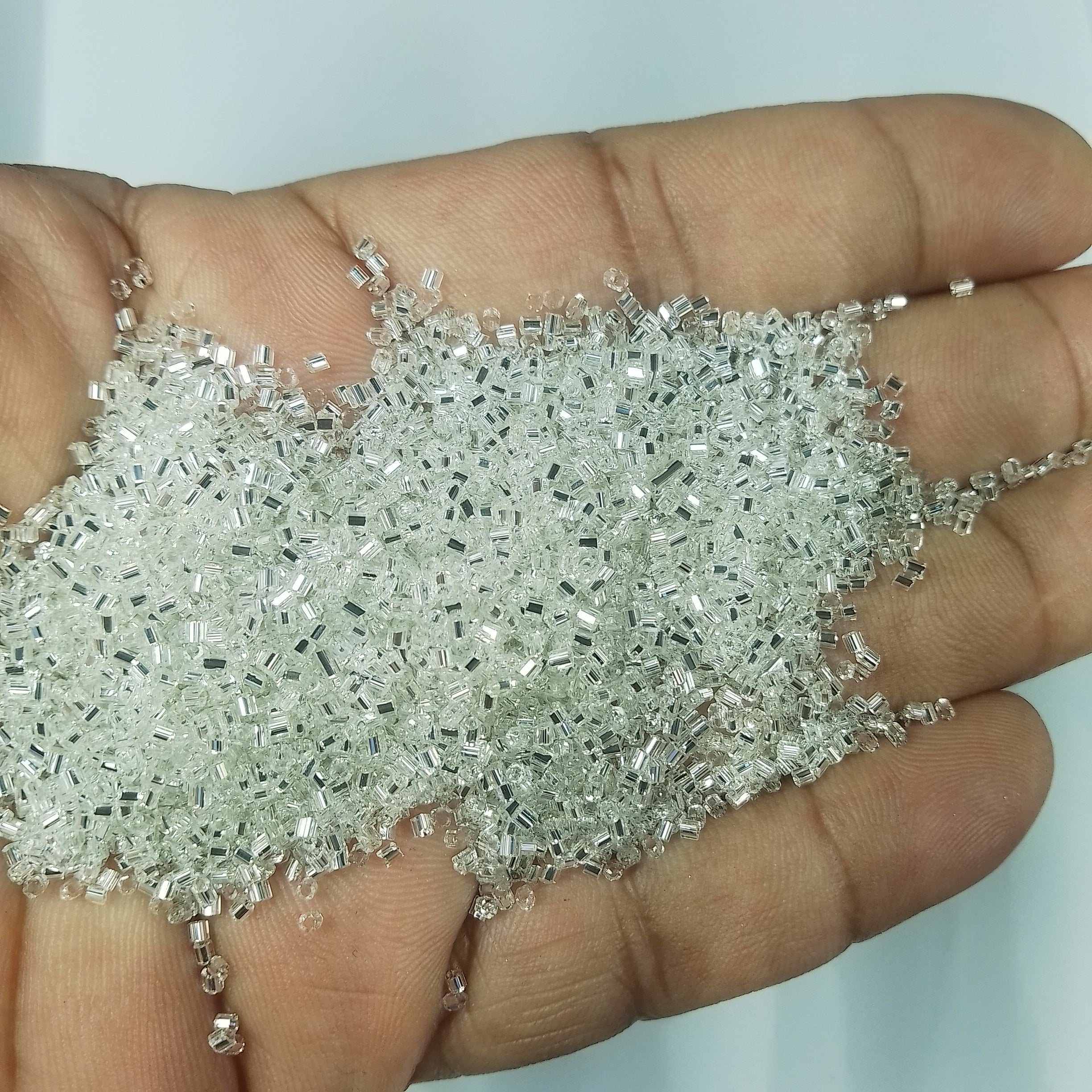 Micro Cutdana or Cut Beads Silver or white Color 1.5mm 15/0 - Pack of 50 grams