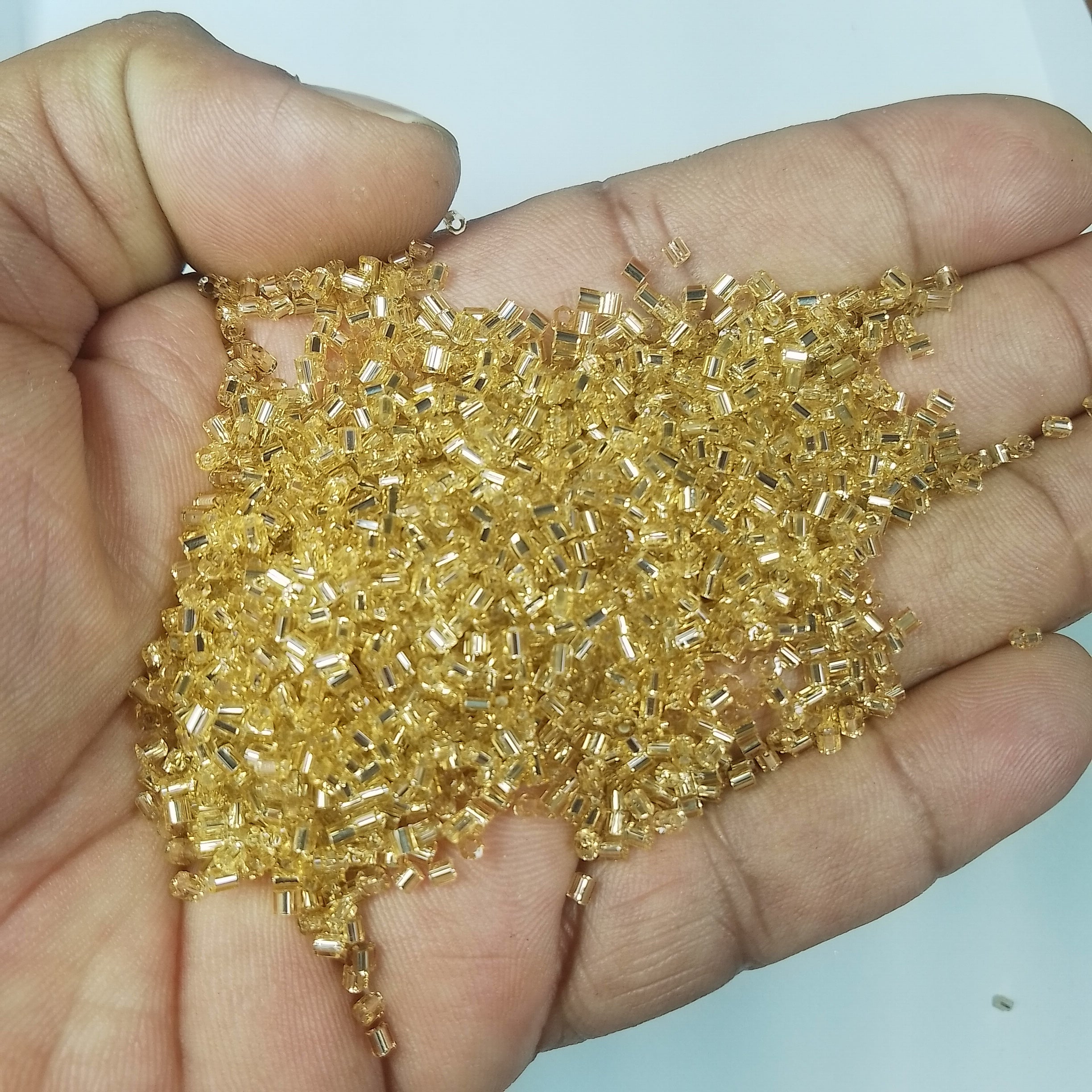 Cutdana or Cut Beads Gold Color 2mm 12/0 - Pack of 50 grams