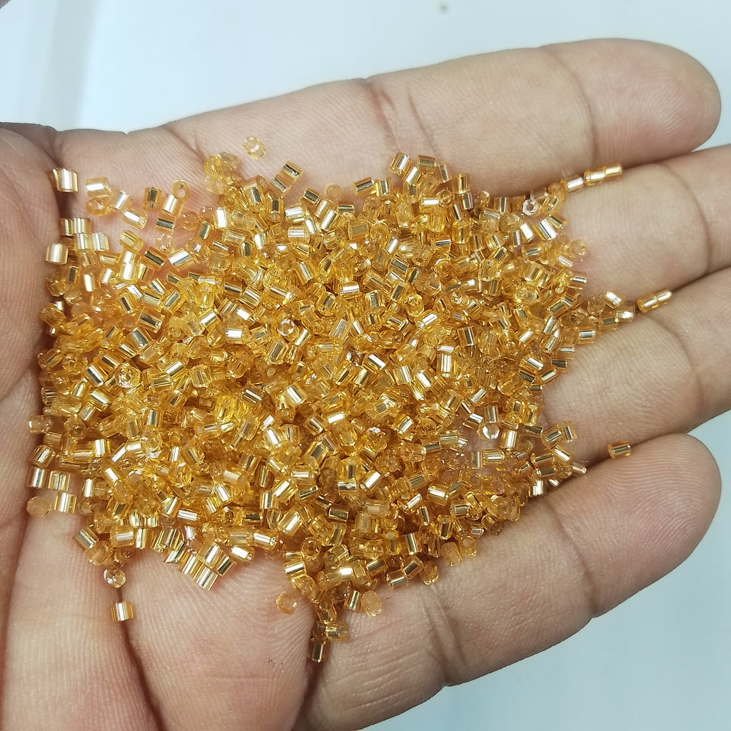 Cutdana or Cut Beads Dark Gold Color 2mm 12/0 - Pack of 50 grams